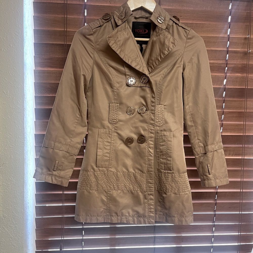 Yoki New York Waterproof Trench Coat Size M Beige Classic‎ Rain Jacket (No Belt)